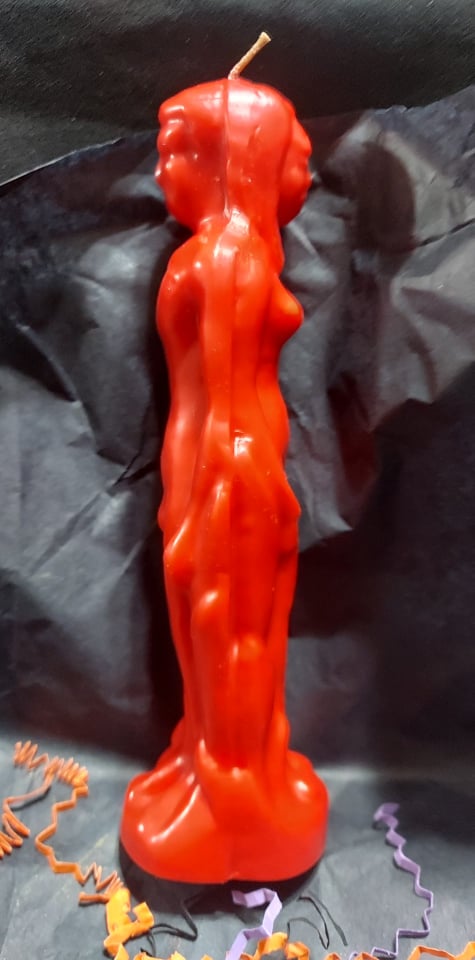 7 3/4" Non-Binary Dual Gender Candle Female / Male - RED